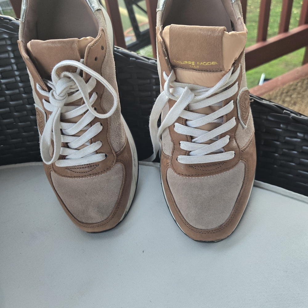 Philippe Model Men's Tan and Cream Sneakers